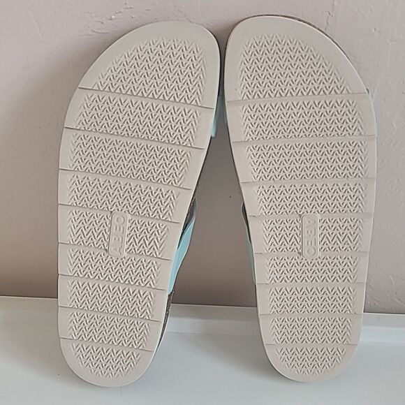 ABEO LizzyĀ Lanai Leather Slide Color Aqua Light Turquoise Size 9 - Picture 11 of 16